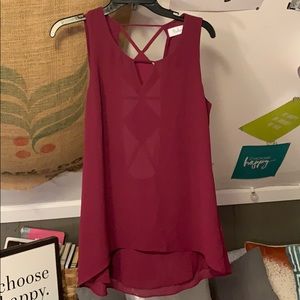 Plum cut-out back tunic tank; S; 🌼boutique buy🌼